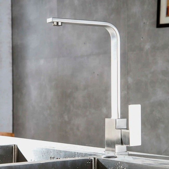 Смеситель для кухни Mixxus Kub SS0028/SS0409, нержавеющая сталь - фото 2