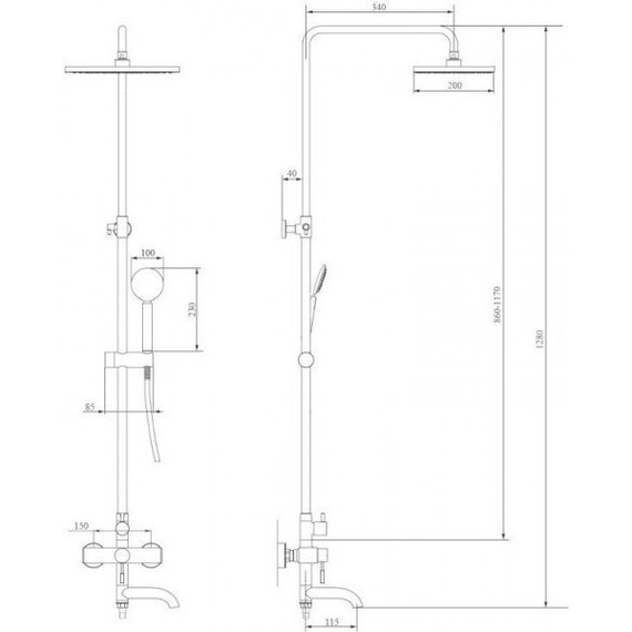 Душевая стойка Mixxus Sus SS0021, нержавеющая сталь - фото 3