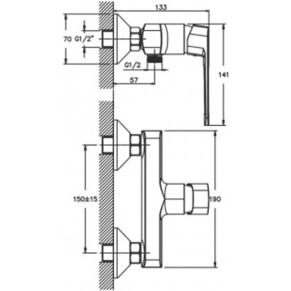 Смеситель для душа Mixxus Premium Enio MP0041 с душевым гарнитуром - фото 2