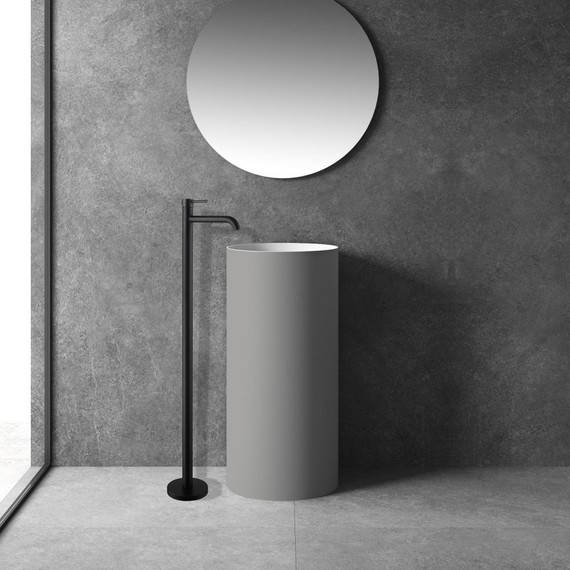 Смеситель для раковины напольный Abber Wasser Kreis AF8140B, черный матовый, Цвет производителя: чёрный матовый - фото 2