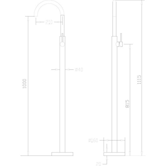 Смеситель для раковины напольный Abber Wasser Kreis AF8141B, черный матовый, Цвет производителя: чёрный матовый - фото 3