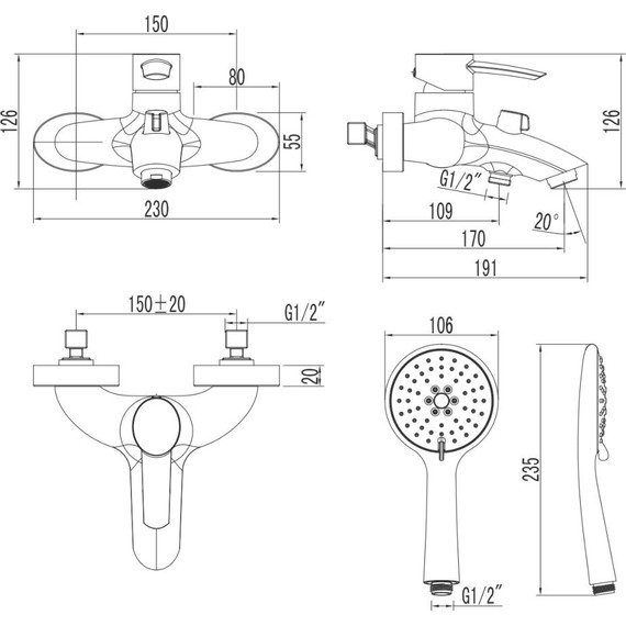 Смеситель для ванны Lemark Atlantiss LM3254C - фото 4
