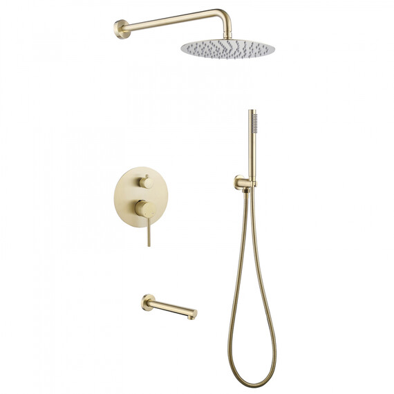 Душевая система для ванны Abber Emotion AF8817G, золото матовое - фото 