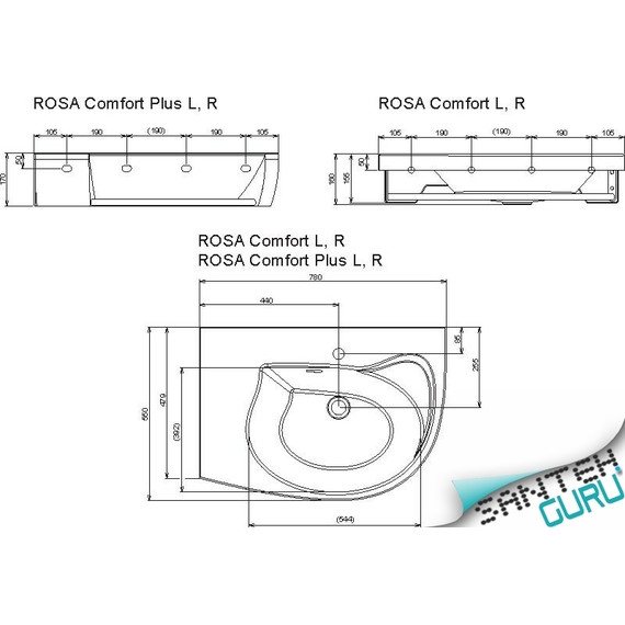 Умывальник Ravak Rosa Comfort L 78 см с полотенцедержателем XJ8L1100000 - фото 4