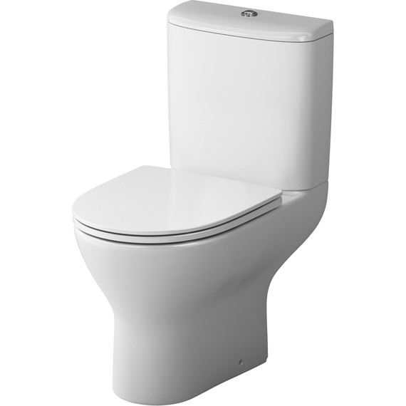 Унитаз-компакт безободковый Damixa Luna DX46C8600SC с тонкой крышкой микролифт - фото 