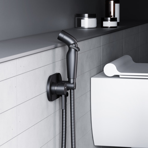 Набор для гигиенического душа Damixa Option 212000300, чёрный - фото 4