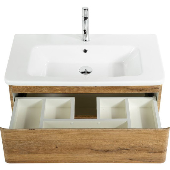 Тумба подвесная с раковиной BelBagno ALBANO-900-2C-SO-RR 90 см, Rovere Rustico, Цвет фасада: Rovere Rustico - фото 2