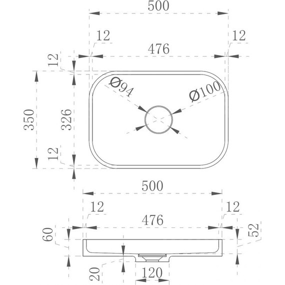 Раковина-чаша Abber Stein 50 см AS2602 - фото 3