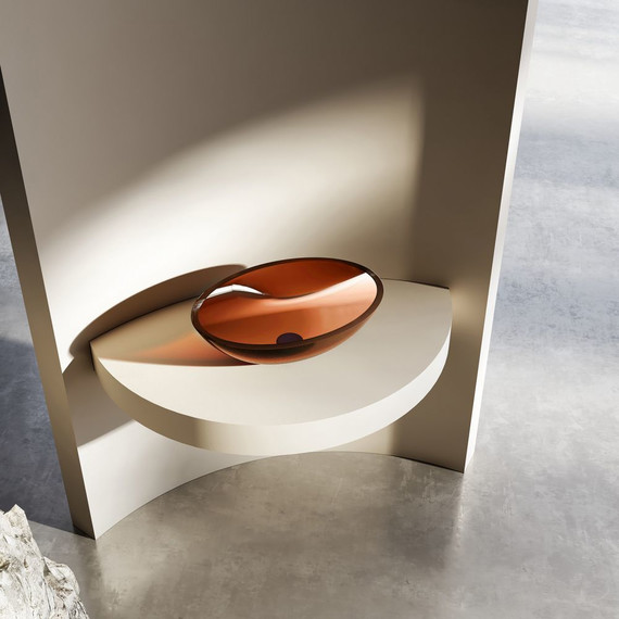 Раковина-чаша прозрачная Abber Kristall 50 см AT2802Opal, красный - фото 2