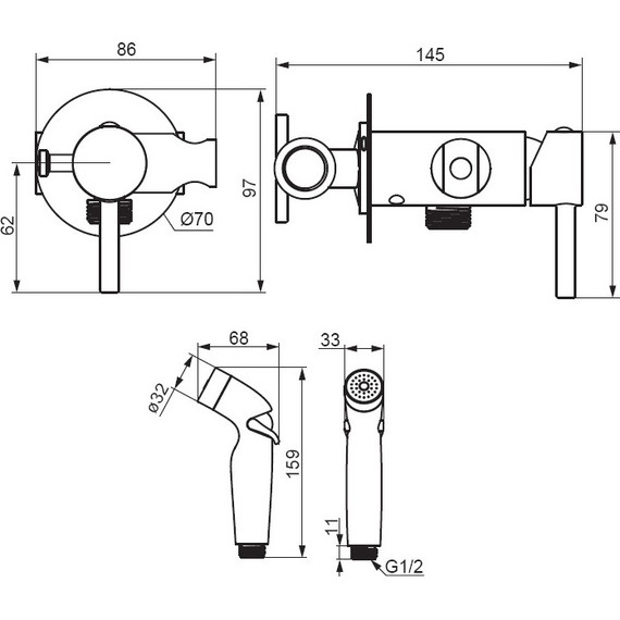 Набор для гигиенического душа Damixa Option 211000000 - фото, картинка 5 Набор для гигиенического душа Damixa Option 211000000 - фото 5