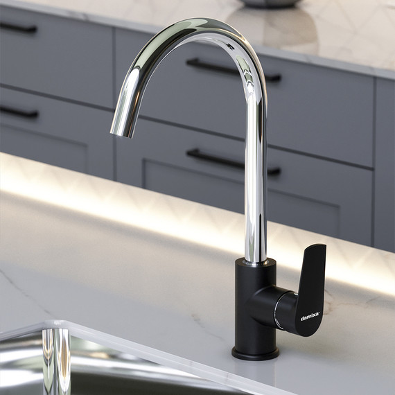 Смеситель для кухни Damixa Origin Balance 790720000, хром/чёрный, Цвет производителя: чёрный - фото 2