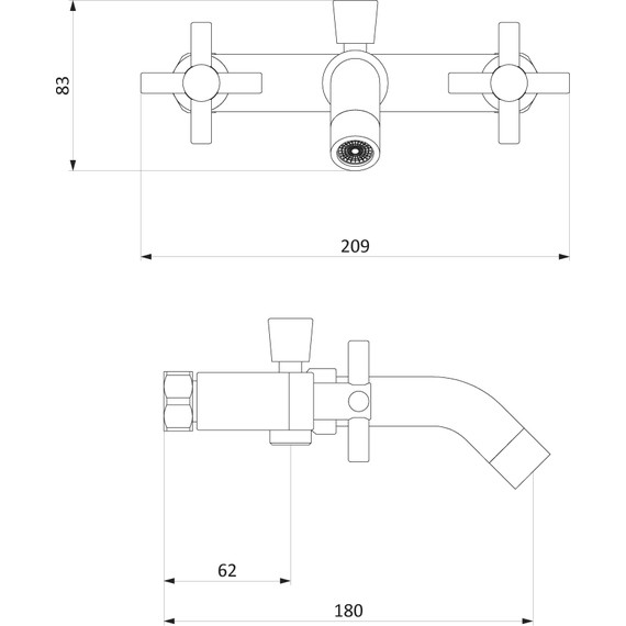 Смеситель для ванны RedBlu by Damixa Neo Classic Graphite 271000000, графит, Цвет производителя: графит - фото 5