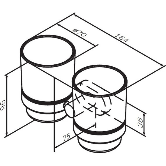 Двойной стакан для зубных щеток AM.PM Sense A74343400 - фото 8
