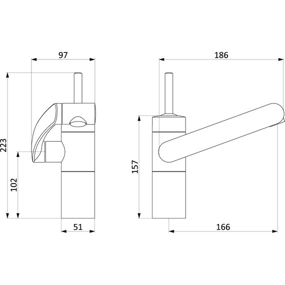 Смеситель для раковины Damixa Arc 290217364, чёрный, Цвет производителя: чёрный - фото 5