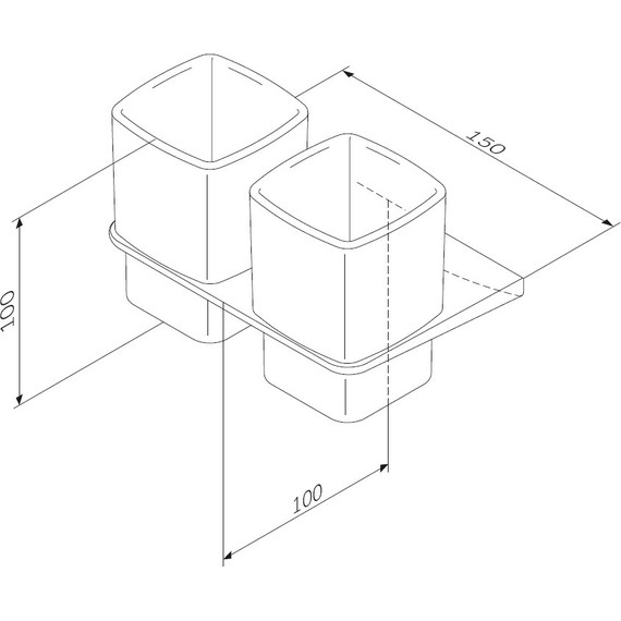 Двойной стакан для зубных щеток AM.PM Inspire 2.0 A50A343422, цвет чёрный - фото 8