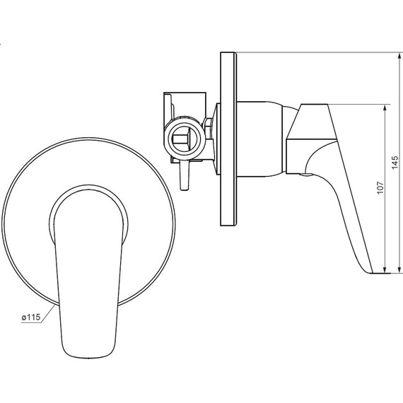 Смеситель для душа Damixa Jupiter 777500300, чёрный, Цвет производителя: чёрный - фото 5