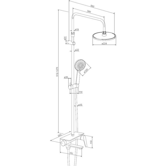 Душевая система Damixa Jupiter 977730300, чёрный - фото, картинка 6 Душевая система Damixa Jupiter 977730300, чёрный - фото 6