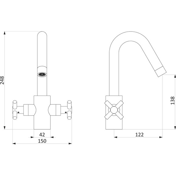 Смеситель для раковины RedBlu by Damixa Neo Classic Graphite 270210000, графит, Цвет производителя: графит - фото 9