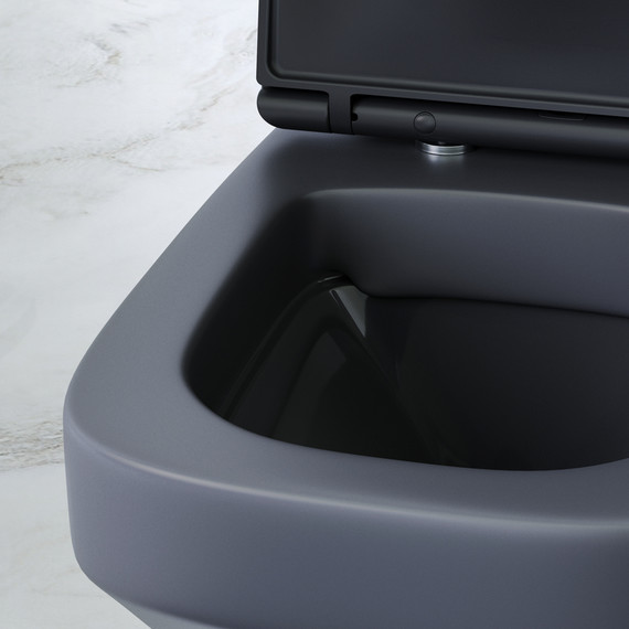 Унитаз подвесной Am.Pm Inspire V2.0 FlashClean C50A1700MBSC с сиденьем микролифт, черный матовый, Цвет производителя: чёрный матовый - фото 5