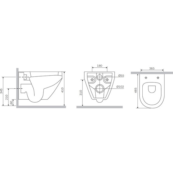 Унитаз подвесной Am.Pm Spirit V2.0 FlashClean C701700SC с сиденьем микролифт - фото, картинка 9 Унитаз подвесной Am.Pm Spirit V2.0 FlashClean C701700SC с сиденьем микролифт - фото 9