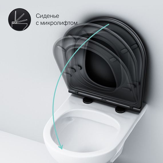 Унитаз подвесной Am.Pm GemFlashClean C901700SCmb с сиденьем микролифт - фото 10