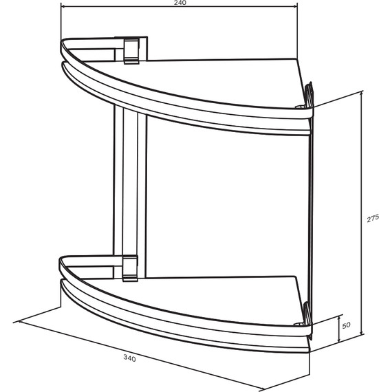 Стеклянная полка угловая AM.PM Sense A7456200 - фото 8