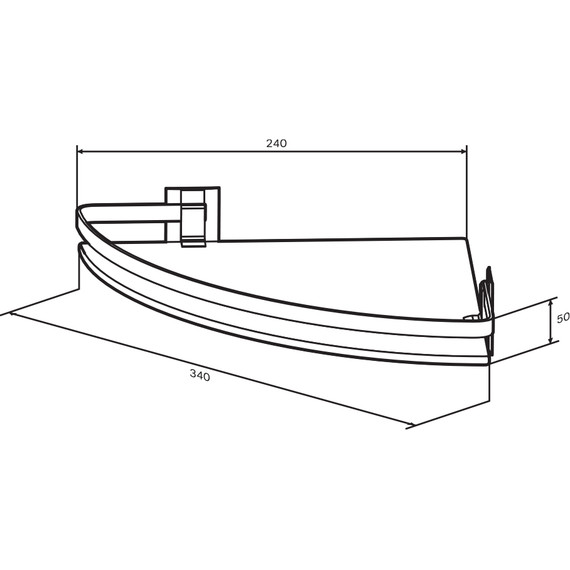 Стеклянная полка угловая AM.PM Sense A7456100 - фото 8