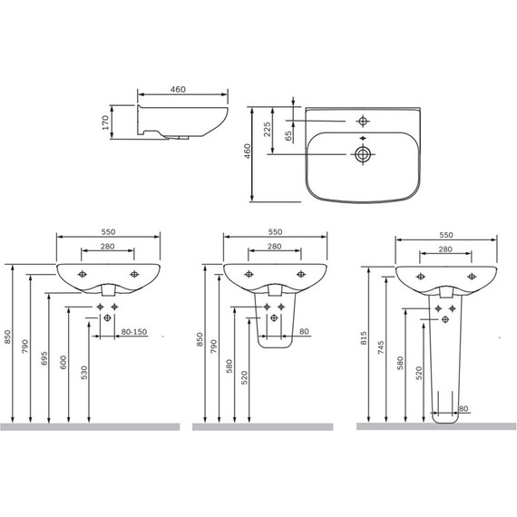 Раковина подвесная Am.Pm Like 55 см C804221WH - фото 5