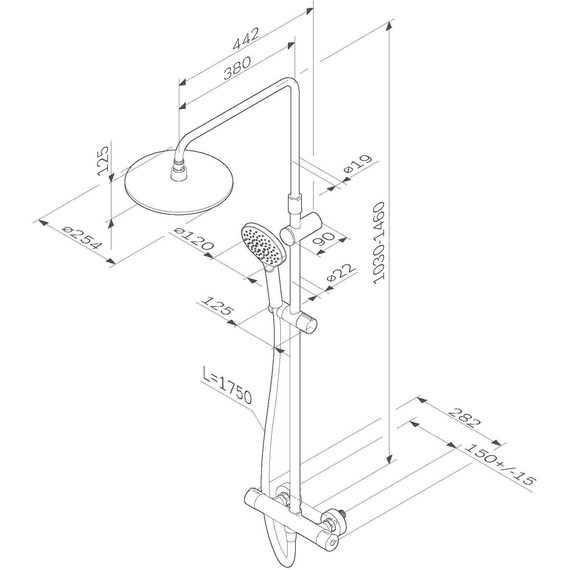 Душевая стойка с термостатом Am.Pm Like F0780464, Цвет производителя: хром - фото, картинка 17 Душевая стойка с термостатом Am.Pm Like F0780464, Цвет производителя: хром - фото 17