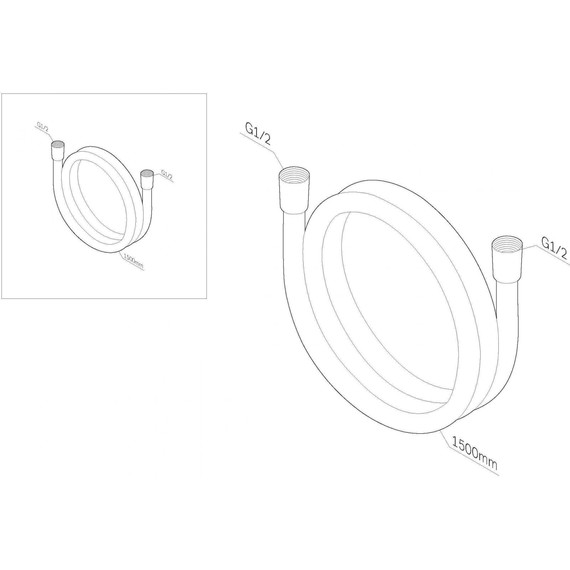 Душевой шланг Am.Pm 1500 мм F0415122, черный матовый - фото 3