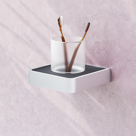 Стакан для зубных щеток Damixa Jupiter DA7734300, цвет чёрный - фото 2