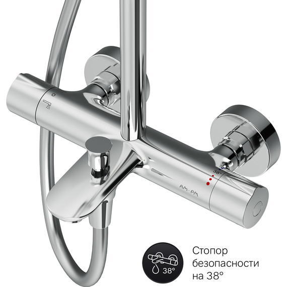 Душевая стойка с термостатом Am.Pm Like F0780564, Цвет производителя: хром - фото, картинка 14 Душевая стойка с термостатом Am.Pm Like F0780564, Цвет производителя: хром - фото 14