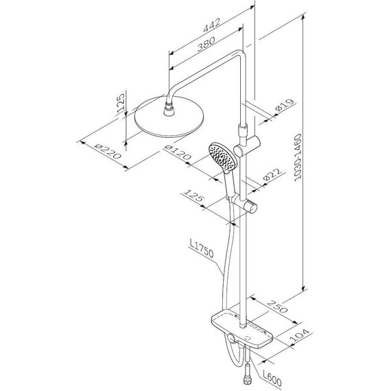 Душевая стойка Am.Pm Like F0780222, черный, Цвет производителя: чёрный - фото 18