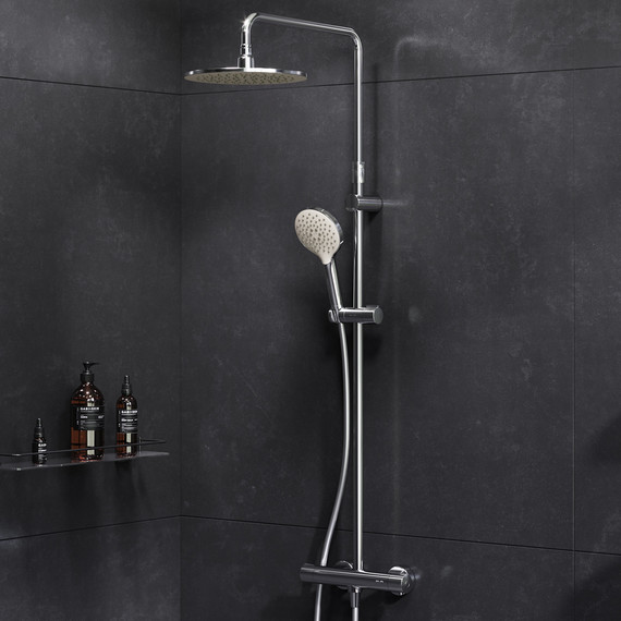 Душевая стойка с термостатом Am.Pm Like F0780464, Цвет производителя: хром - фото, картинка 2 Душевая стойка с термостатом Am.Pm Like F0780464, Цвет производителя: хром - фото 2