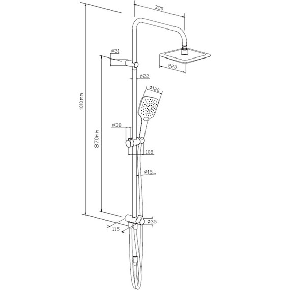 Душевая стойка Damixa Origin Evo DX978200200, белый - фото 6