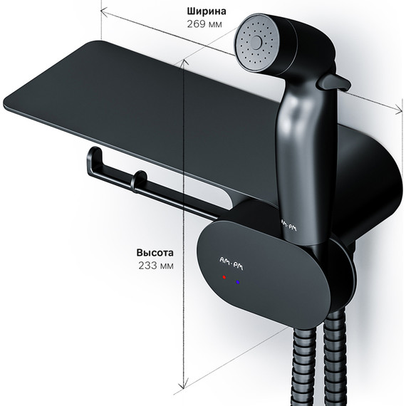 Набор для гигиенического душа Am.Pm Like F0202622, черный - фото, картинка 10 Набор для гигиенического душа Am.Pm Like F0202622, черный - фото 10