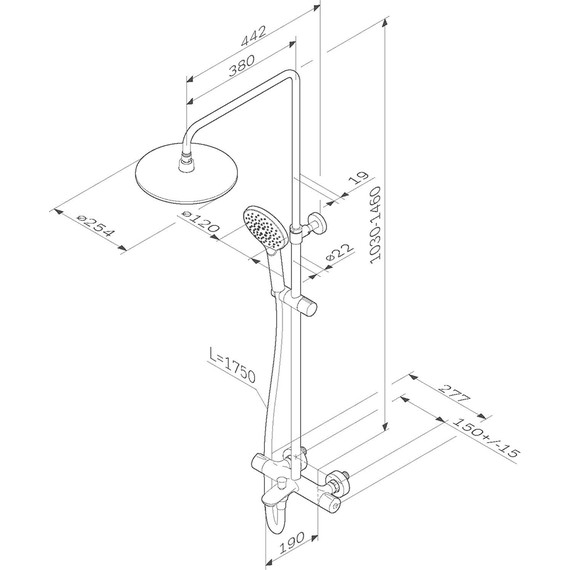 Душевая стойка с термостатом Am.Pm Like F0780564, Цвет производителя: хром - фото, картинка 18 Душевая стойка с термостатом Am.Pm Like F0780564, Цвет производителя: хром - фото 18