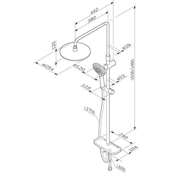 Душевая стойка Am.Pm Like F0780200, Цвет производителя: хром - фото 18