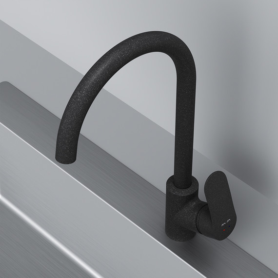 Смеситель для кухни Am.Pm Like F8007122, элегантный черный, Цвет производителя: чёрный - фото 5