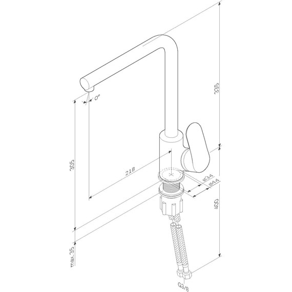 Смеситель для кухни Like F8005022, черный, Цвет производителя: чёрный - фото 12