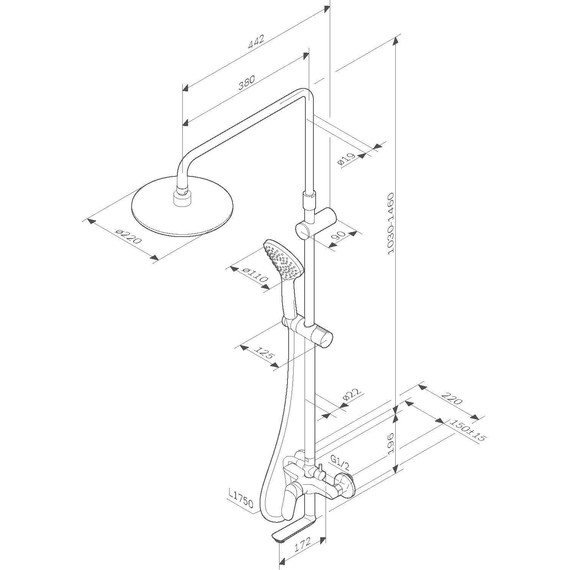 Душевая стойка Am.Pm Sunny F0785C900, Цвет производителя: хром - фото, картинка 17 Душевая стойка Am.Pm Sunny F0785C900, Цвет производителя: хром - фото 17