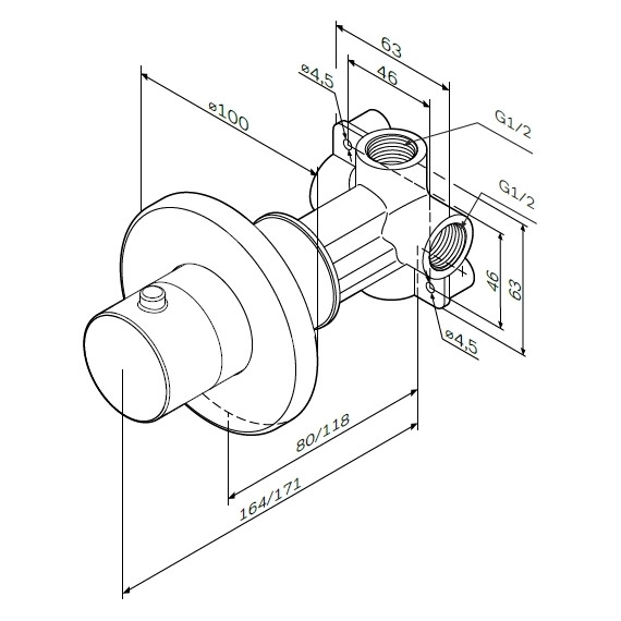 Переключатель потоков на три положения Am.Pm F0800100 - фото 13