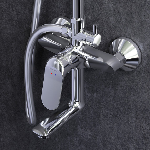 Душевая стойка Am.Pm Sunny F0785C900, Цвет производителя: хром - фото, картинка 4 Душевая стойка Am.Pm Sunny F0785C900, Цвет производителя: хром - фото 4