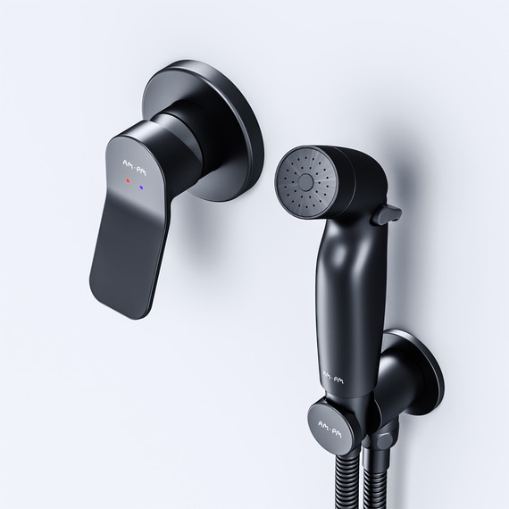 Набор для гигиенического душа Am.Pm X-Joy F40H85A22, черный - фото, картинка 6 Набор для гигиенического душа Am.Pm X-Joy F40H85A22, черный - фото 6