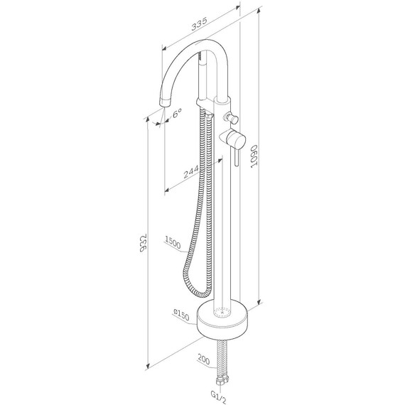Смеситель для ванны Am.Pm Sense F7514100 - фото 13