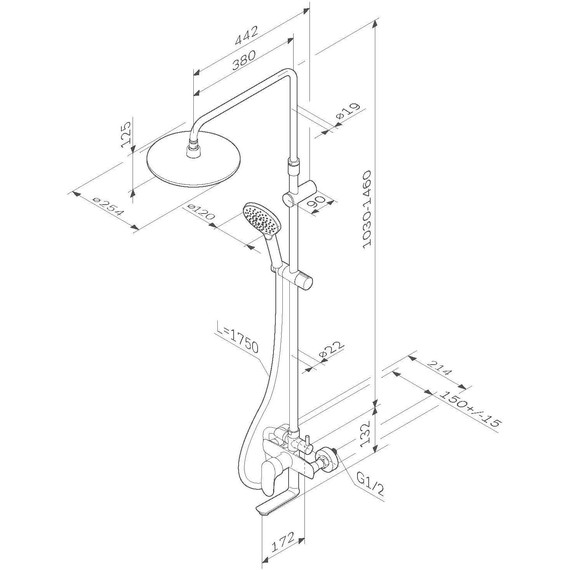 Душевая стойка Am.Pm Like F0780964 - фото 9