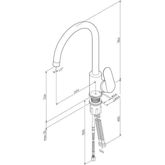 Смеситель для кухни Am.Pm Like F8007700, Цвет производителя: хром - фото 13