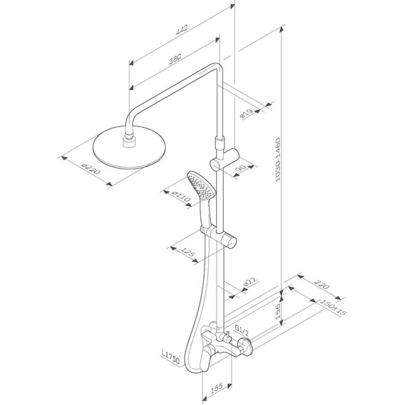 Душевая стойка Am.Pm Sunny F0785C800 - фото, картинка 14 Душевая стойка Am.Pm Sunny F0785C800 - фото 14