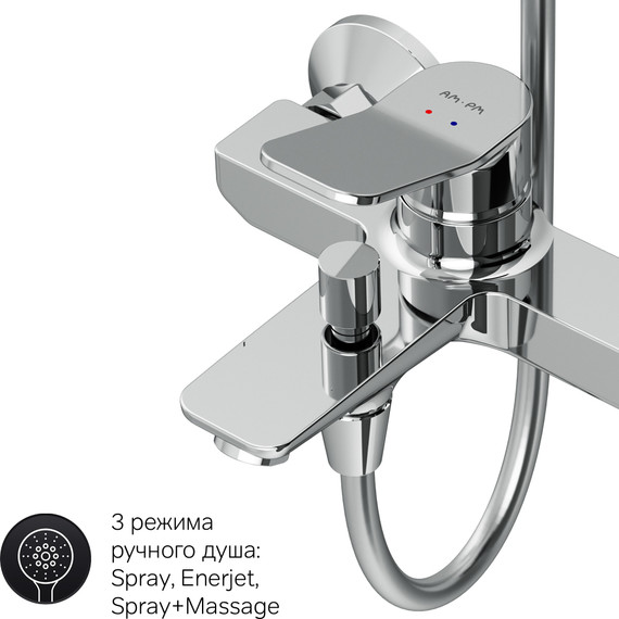 Душевая стойка Am.Pm X-Joy F40885A34, Цвет производителя: хром - фото 11