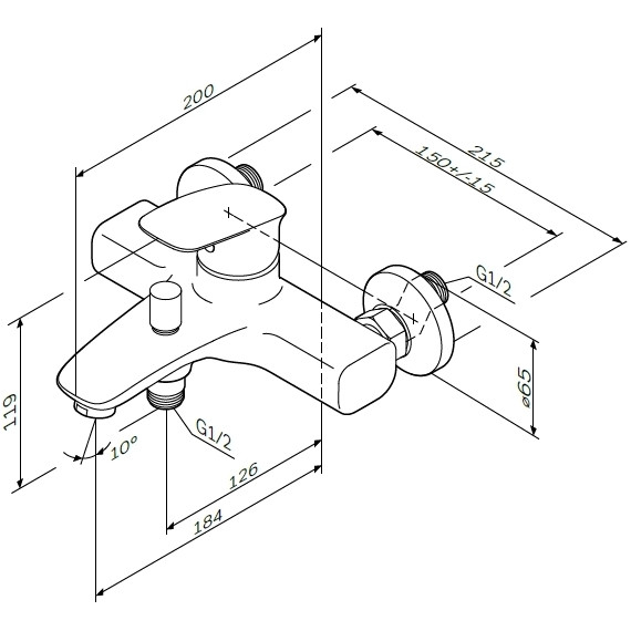 Смеситель для ванны Am.Pm Spirit V2.1 F71A10000 - фото 12